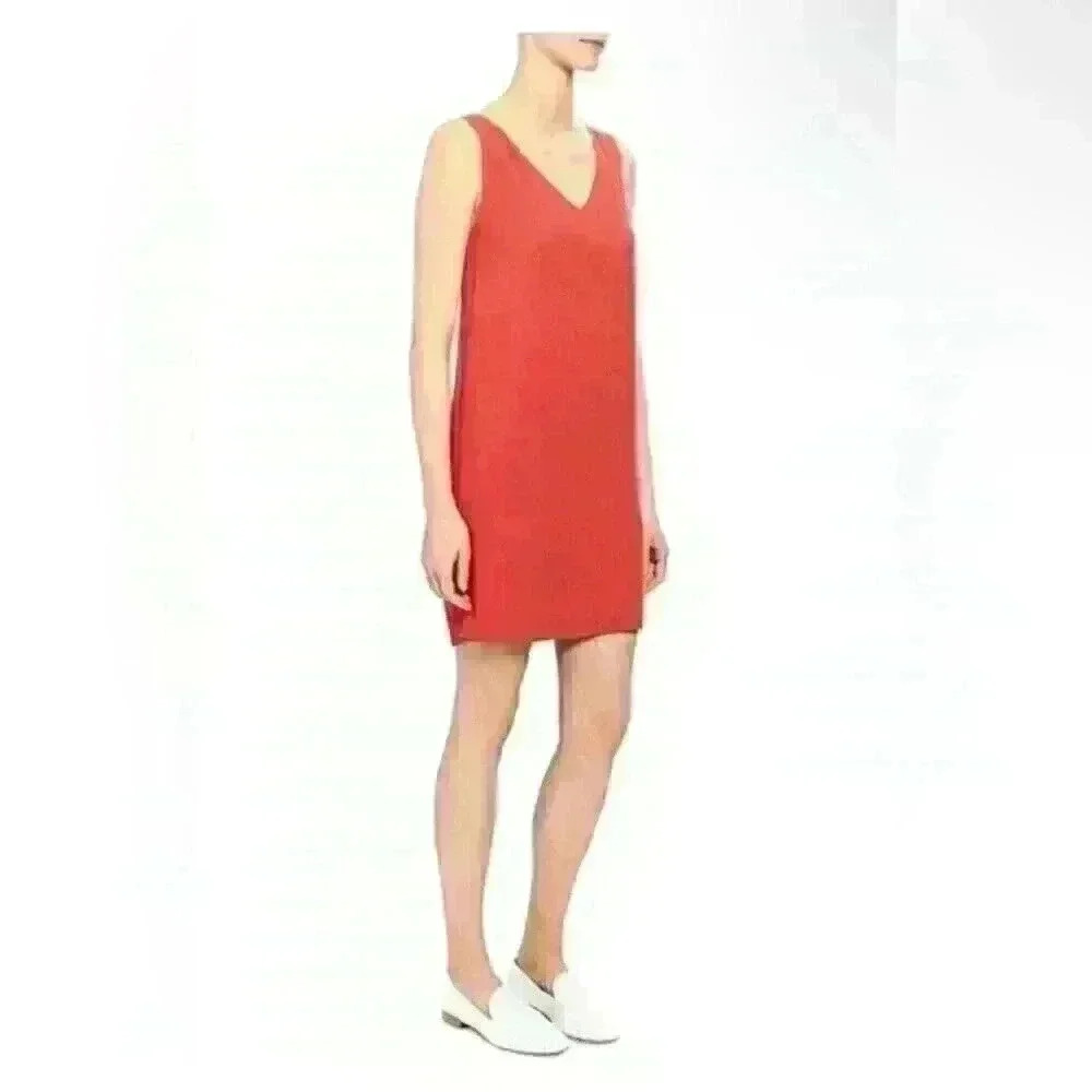 NWT Theory V-neck Shift Light Cranberry Rosina Mini Dress Sz 6